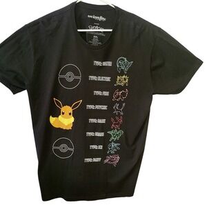 We Love Fine Pokemon Men's Black Cotton Short Sleeves Graphic T-Shirts Size‎ XXL